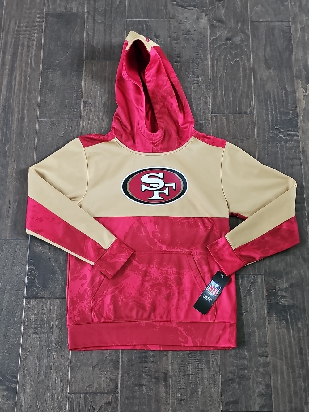 Brand New NFL Team Apparel Boys San Francisco 49s Hoodie Sz Med (10/12)